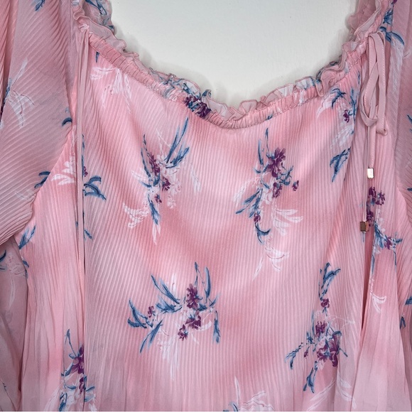 Lane Bryant Pink Off-Shoulder Floral Blouse - Picture 5 of 7